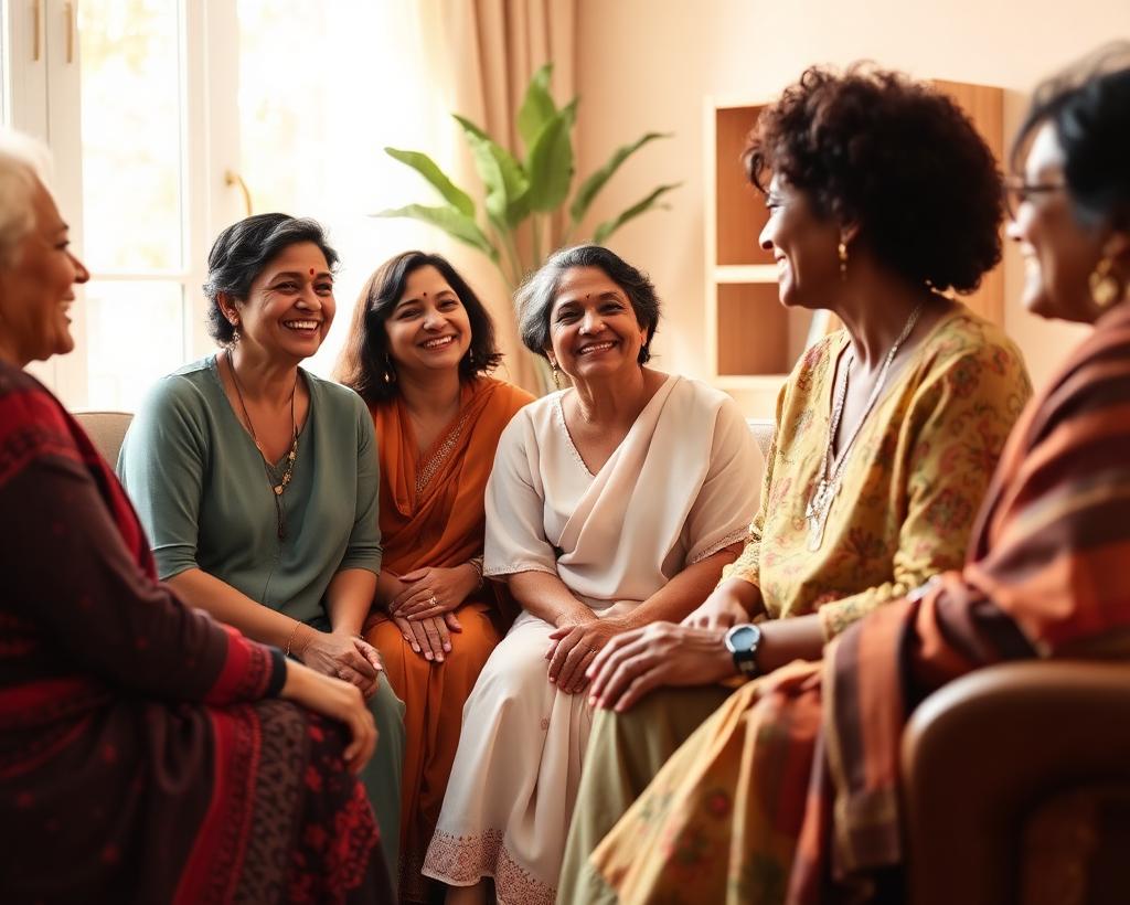 Women supporting each other in a private community